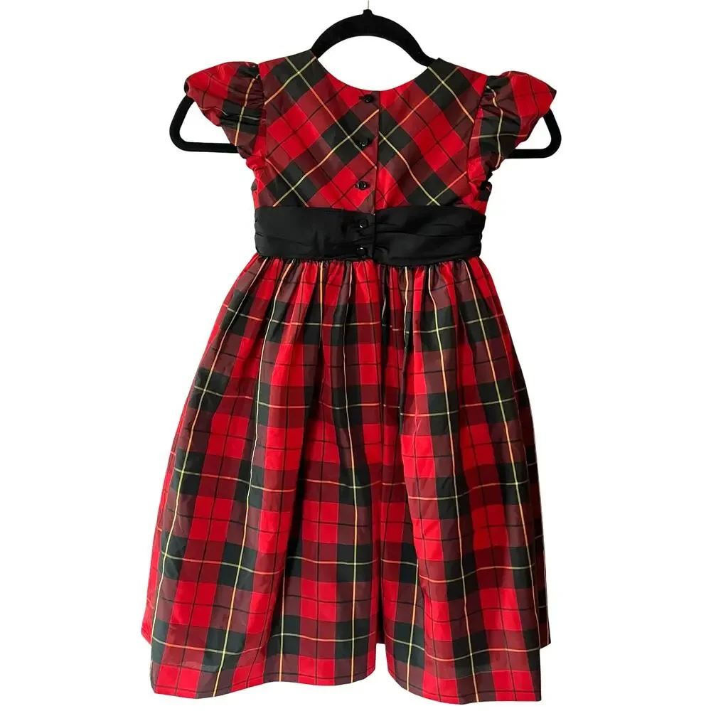 Ralph Lauren Red Tartan Party Dress SZ 6